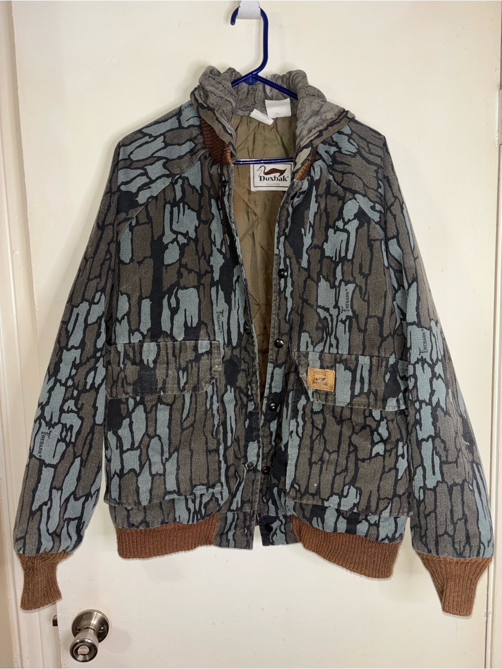 Duxbak Men's Gray & Blue Patterned Bomber Jacket